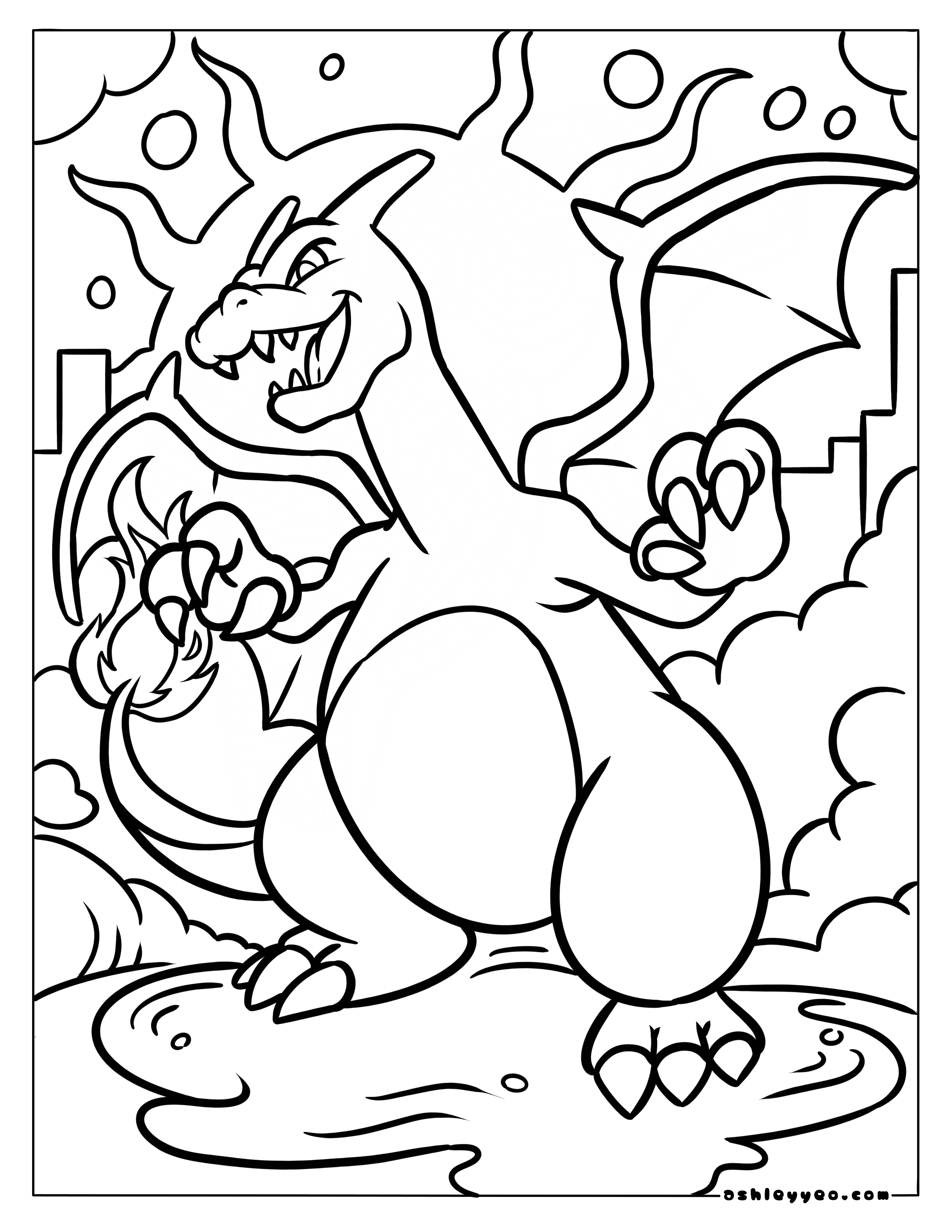 Free pokemon coloring pages charizard for kids