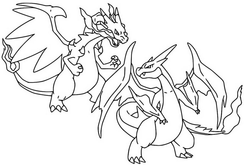 Coloring page charizard charizard mega x mega y