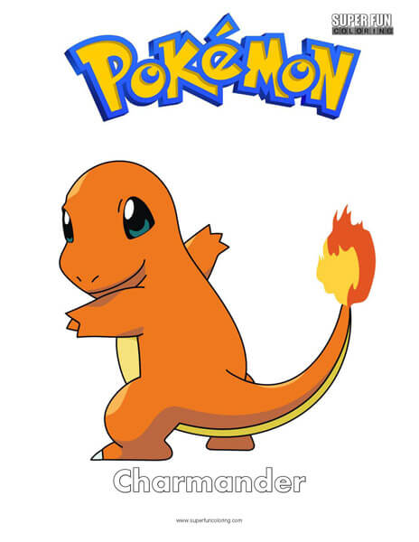 Pokãmon charmander coloring page