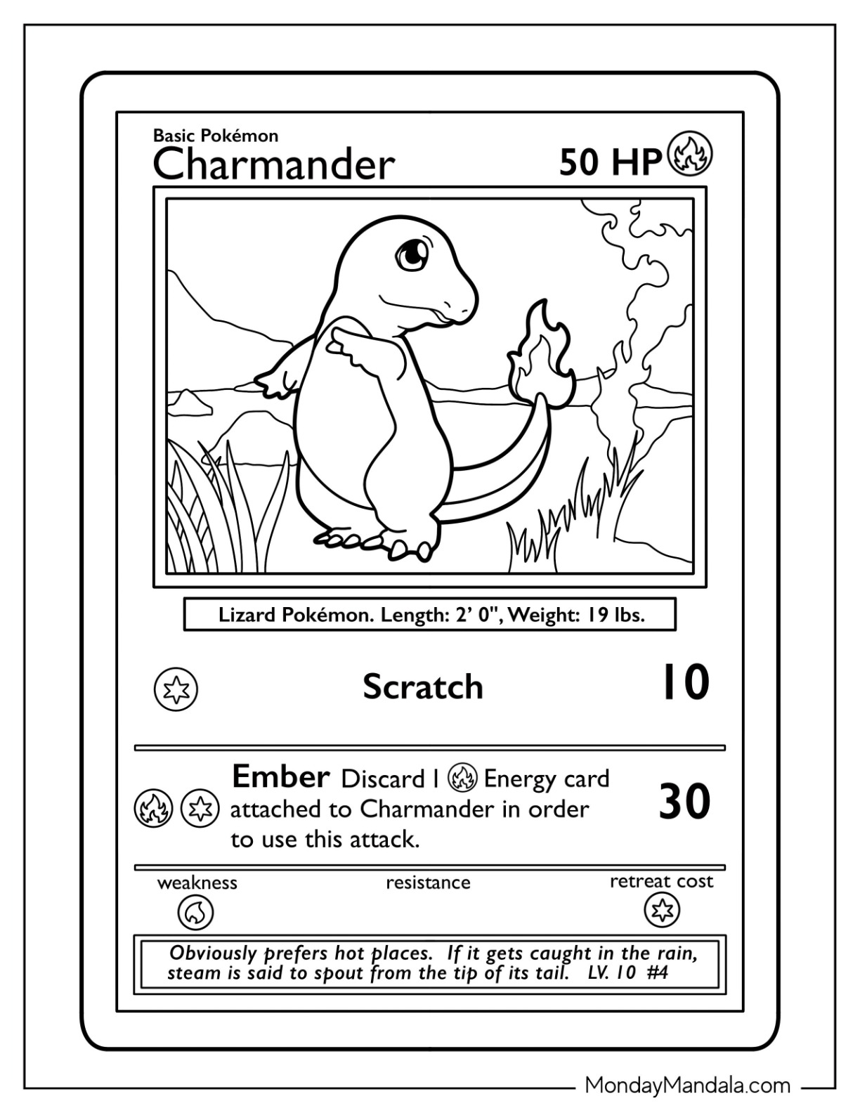 Charmander coloring pages free pdf printables