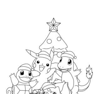 Pokemon christmas coloring pages printable for free download