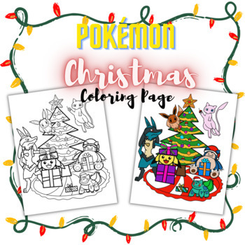 Pokemon christmas coloring page by galaxies and whales tpt