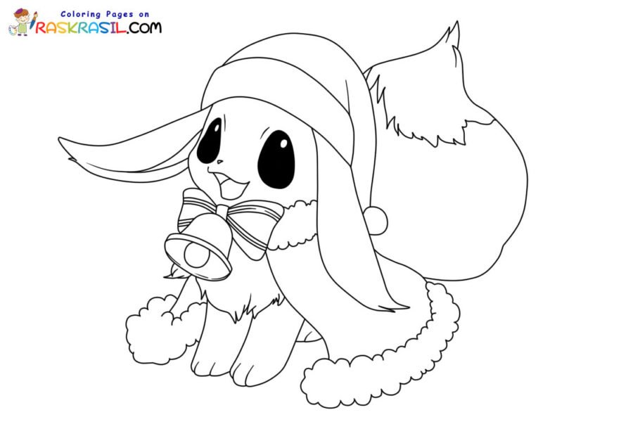 Pokemon christmas coloring page printable for free download