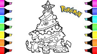 Pokeon christas coloring pages colouring for kids