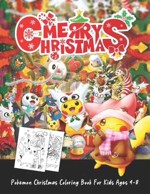 Pokemon christmas coloring book for kids ages