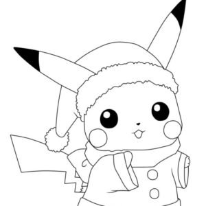 Christmas pikachu coloring pages printable for free download