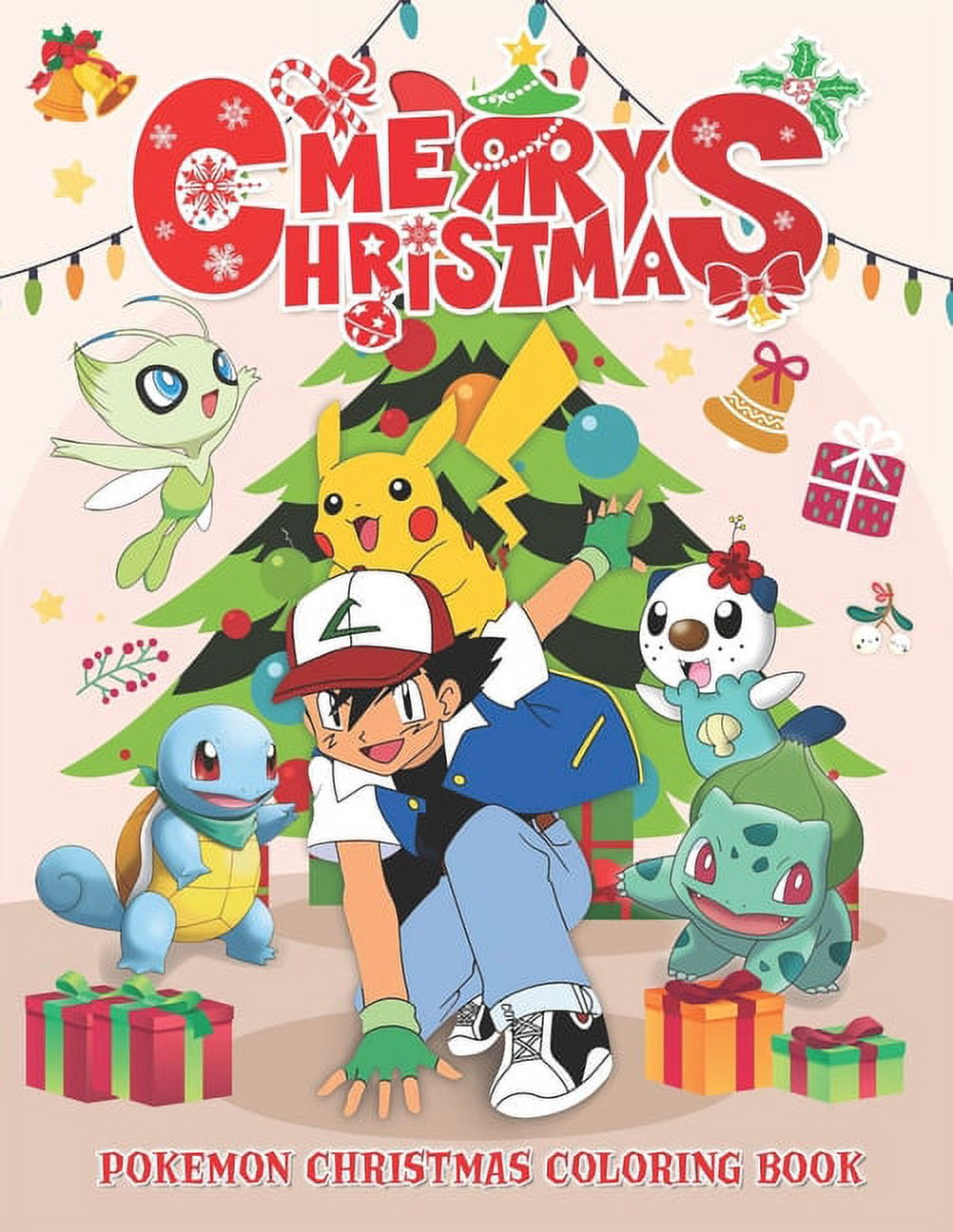 Pokemon christmas coloring book fantastic coloring book for kids and adults of pokemon coloring book with incredible images for coloring and having fun with high