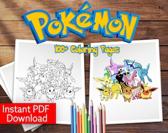 Pokemon coloring pages bundle of new pokemon coloring pikachu coloring digital download