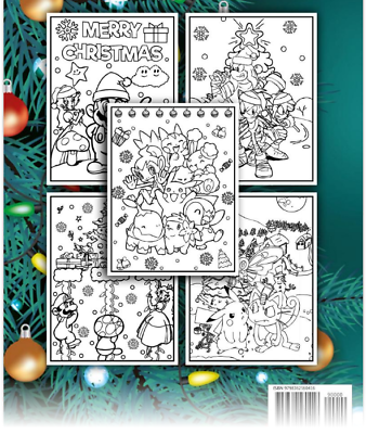 Pokemon mario sonic christmas coloring book kids drawing activity gift boys