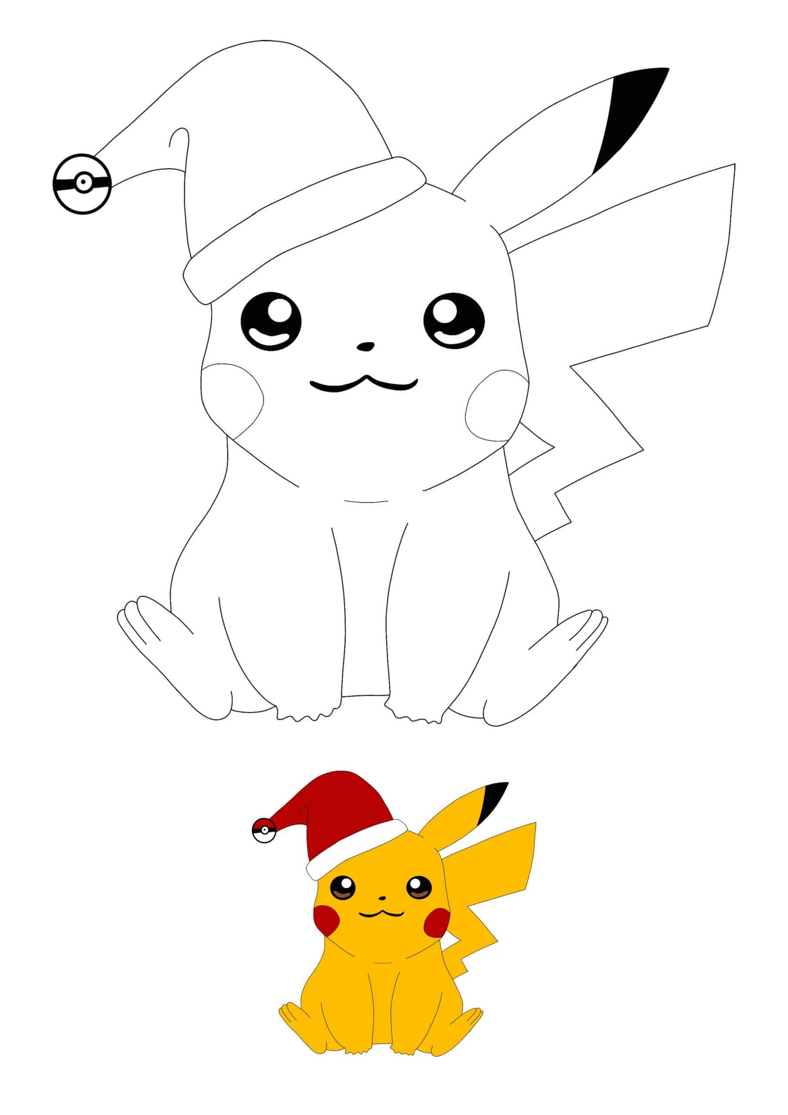 Christmas pikachu coloring pages