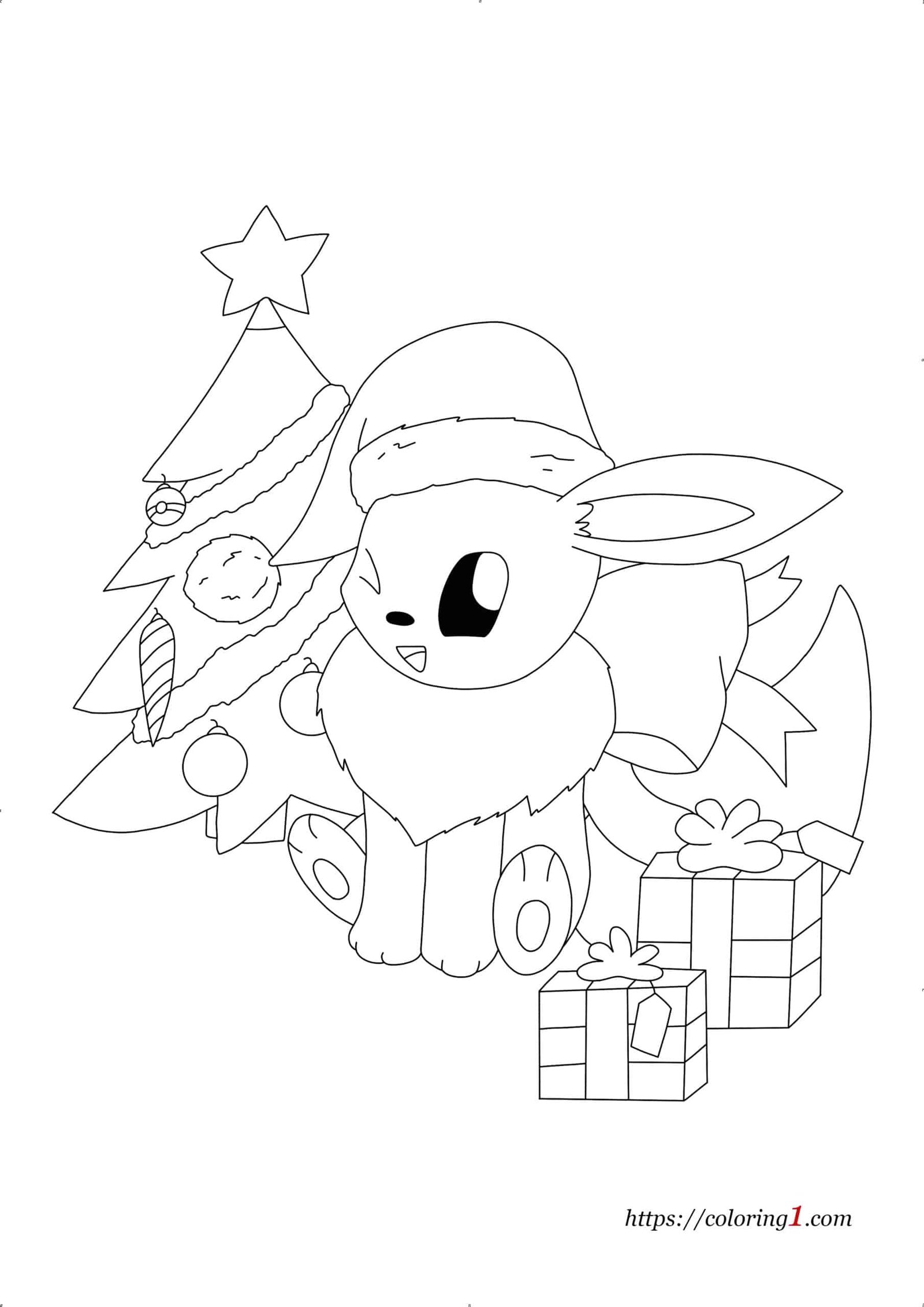 Pokemon eevee christmas coloring pages