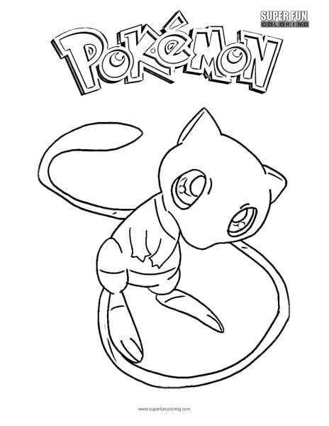 Mew pokãmon coloring page