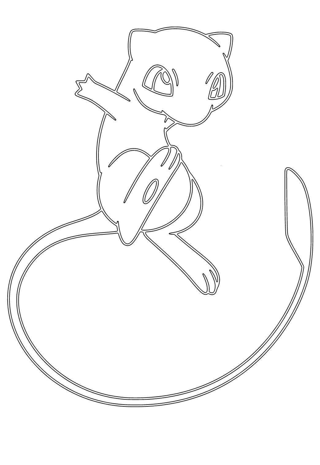 Free printable mew jump coloring page for adults and kids