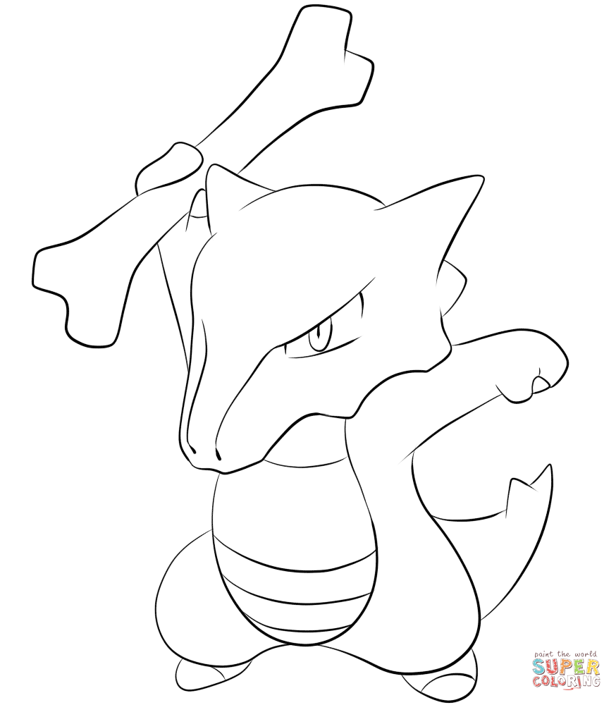 Marowak coloring page free printable coloring pages