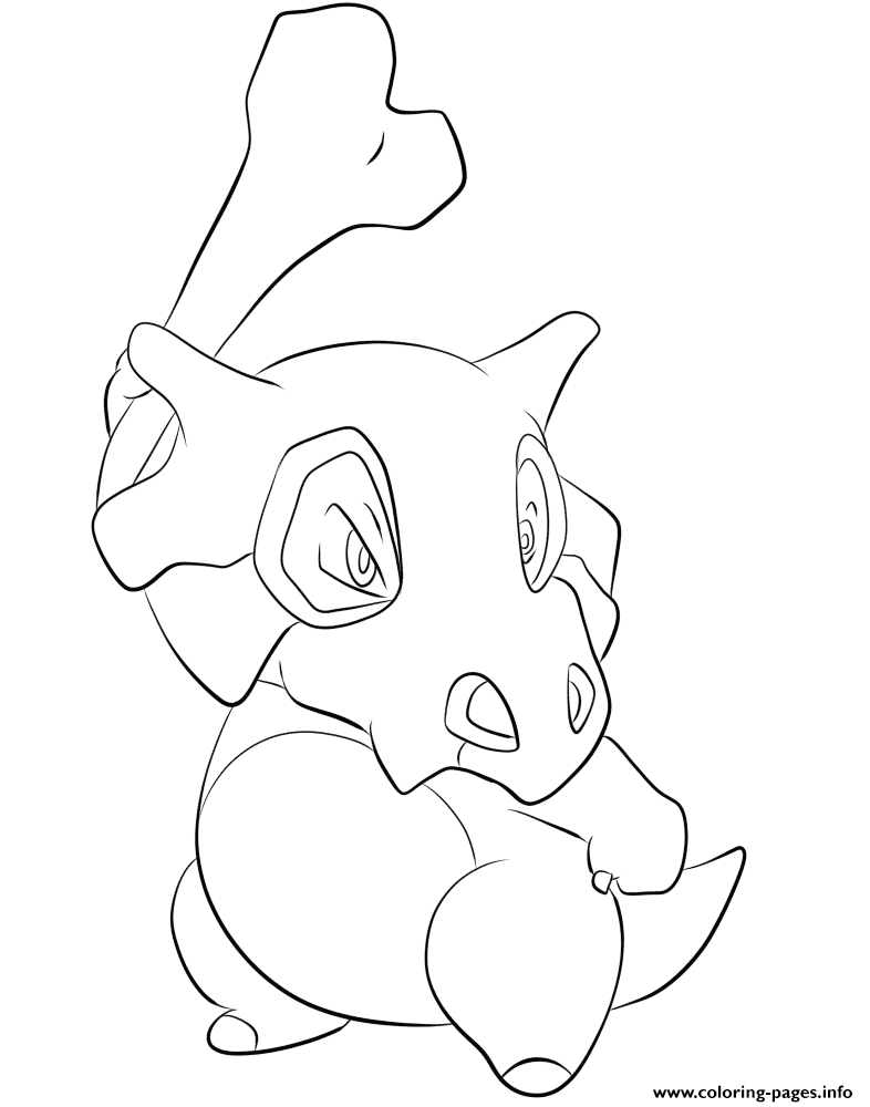 Cubone pokemon coloring page printable