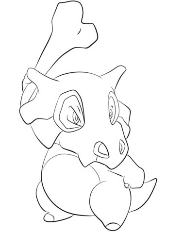 Cubone coloring page free printable coloring pages