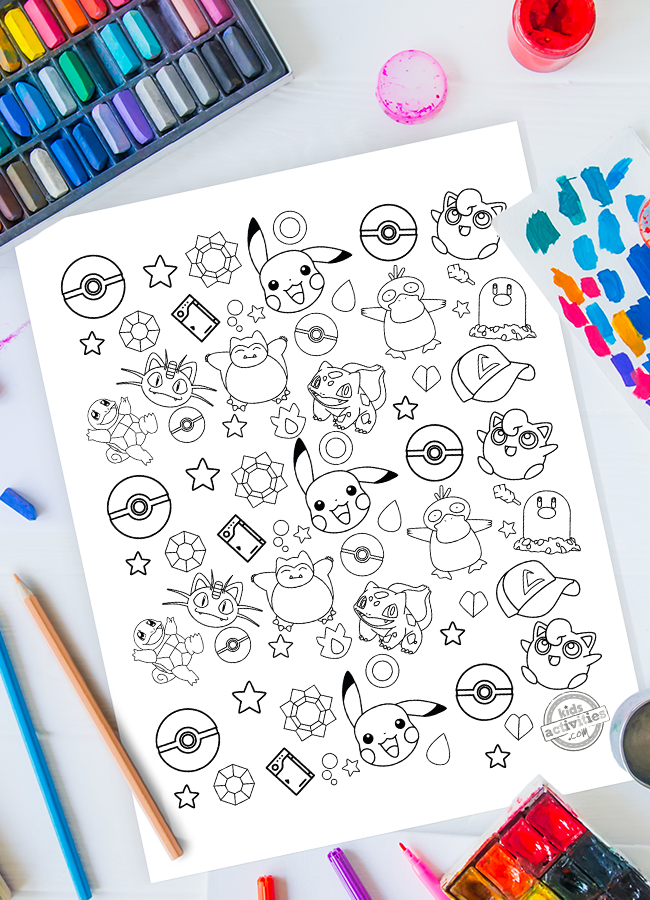 The best pokãmon doodles coloring page free