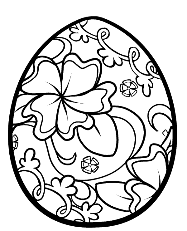 Big decorated easter egg for coloring