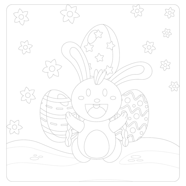 Premium vector easter coloring pages for kids