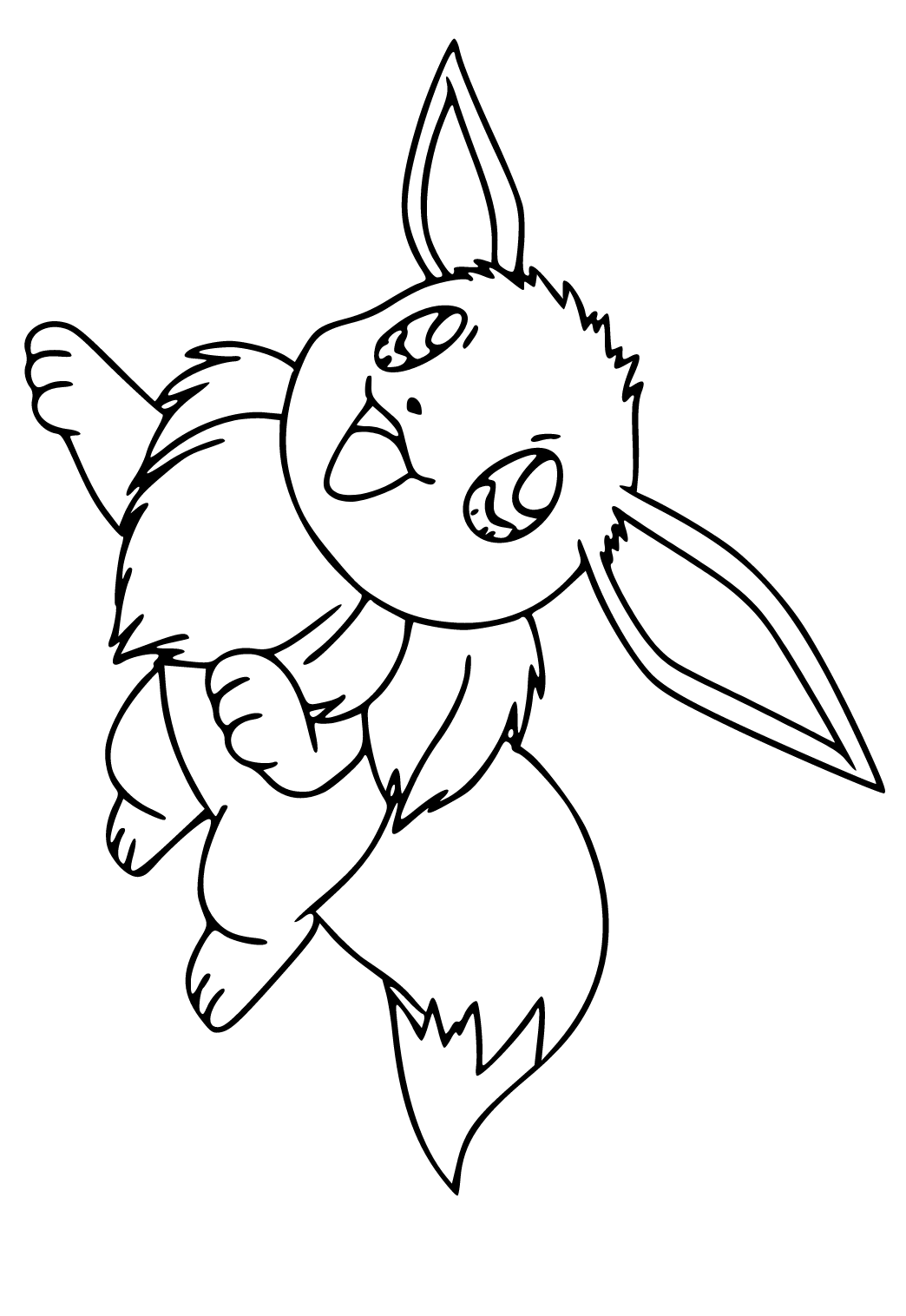 Free printable eevee bounce coloring page for adults and kids