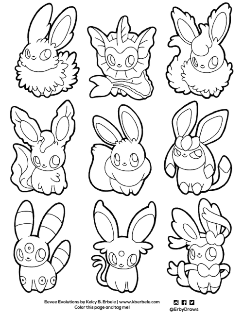 Â eeveelution coloring page the file is on my