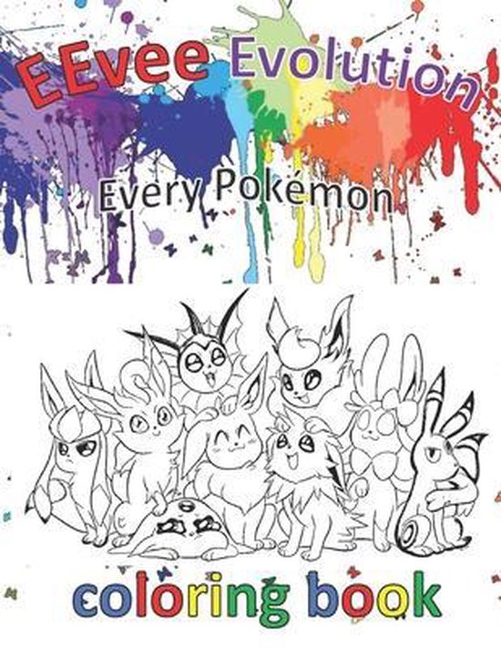 Eevee evolution every pokemon coloring book coloeing book coloeing