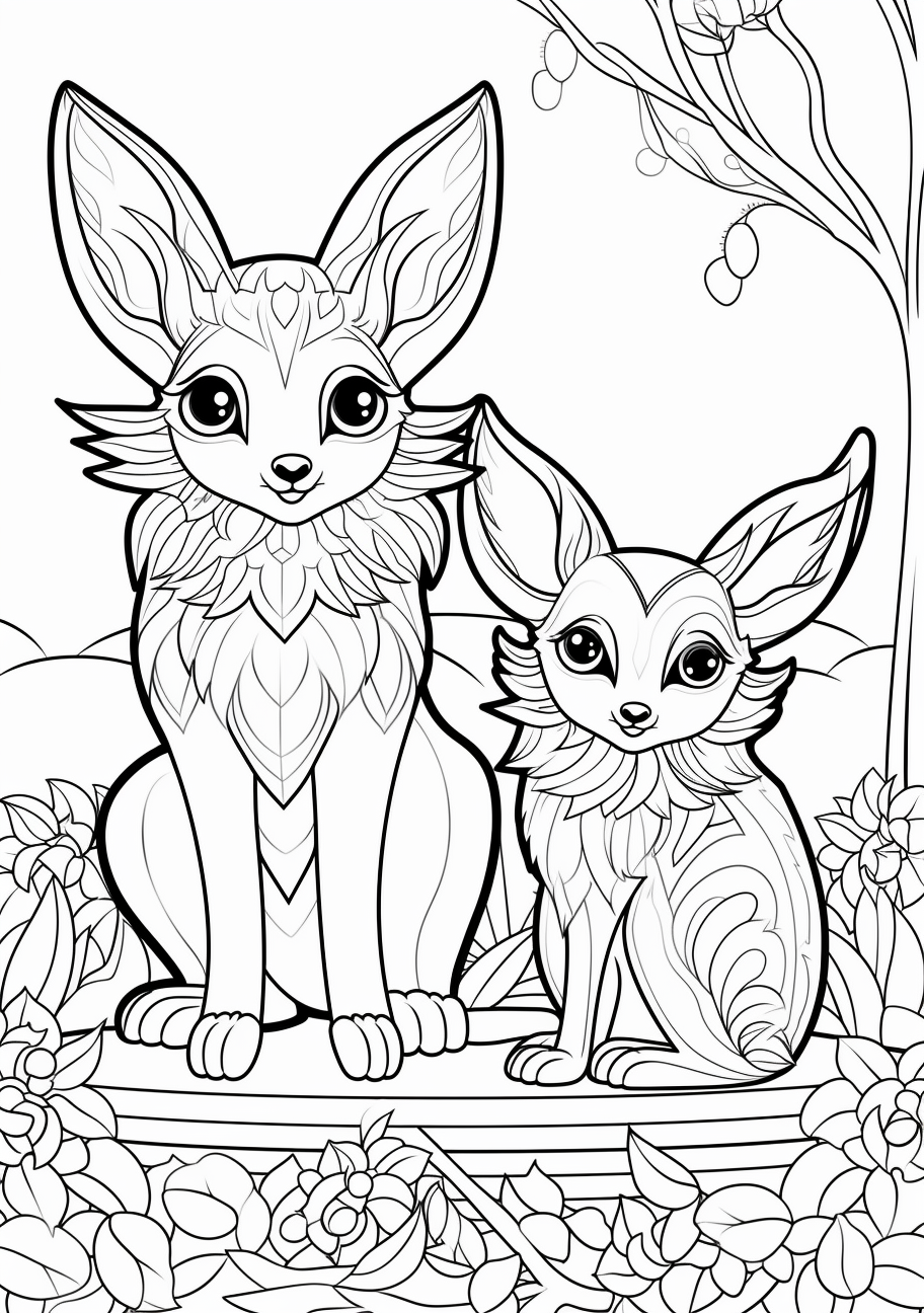 Eevees adventures evolution coloring pages