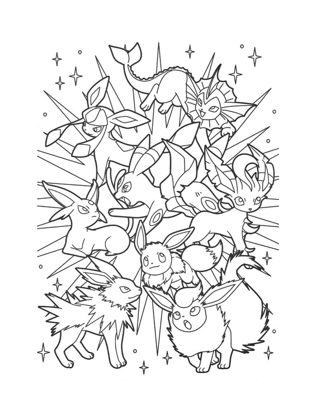 Eeveelution coloring page by dominic on