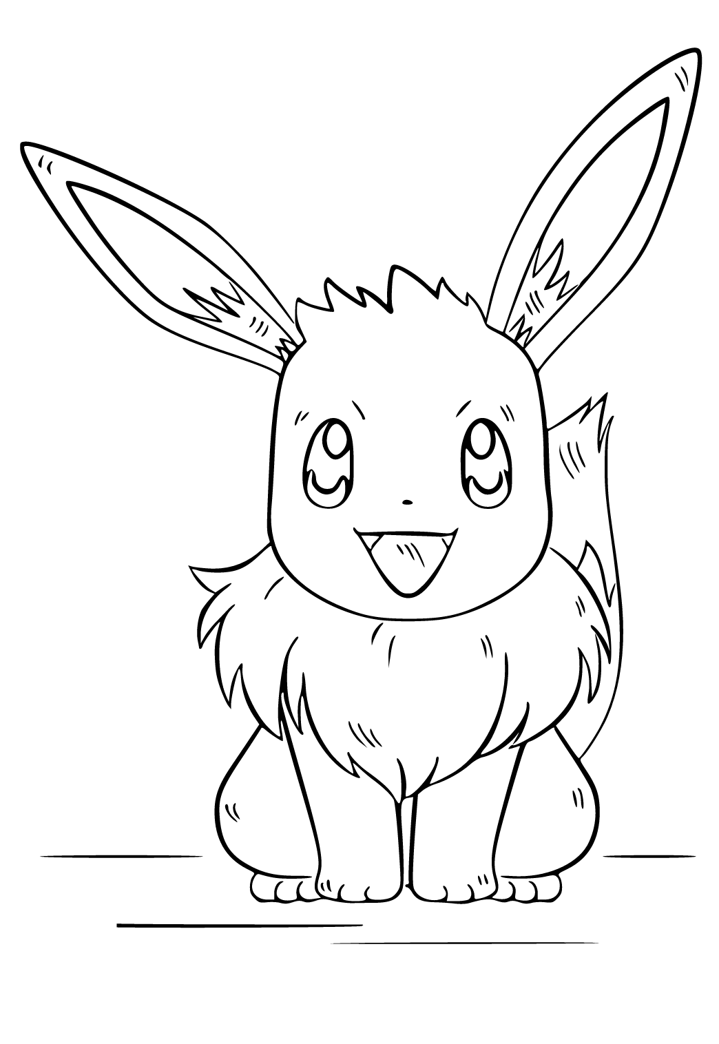 Free printable eevee smile coloring page for adults and kids