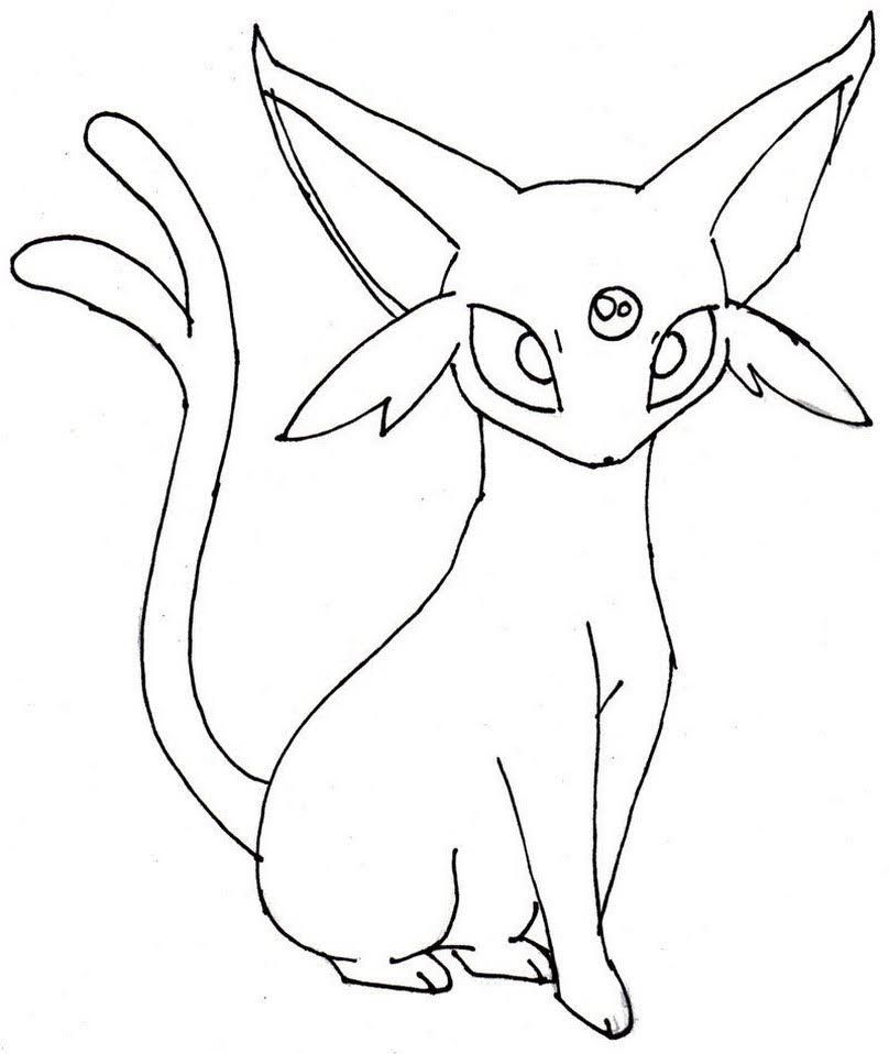 Kawaii espeon coloring pages