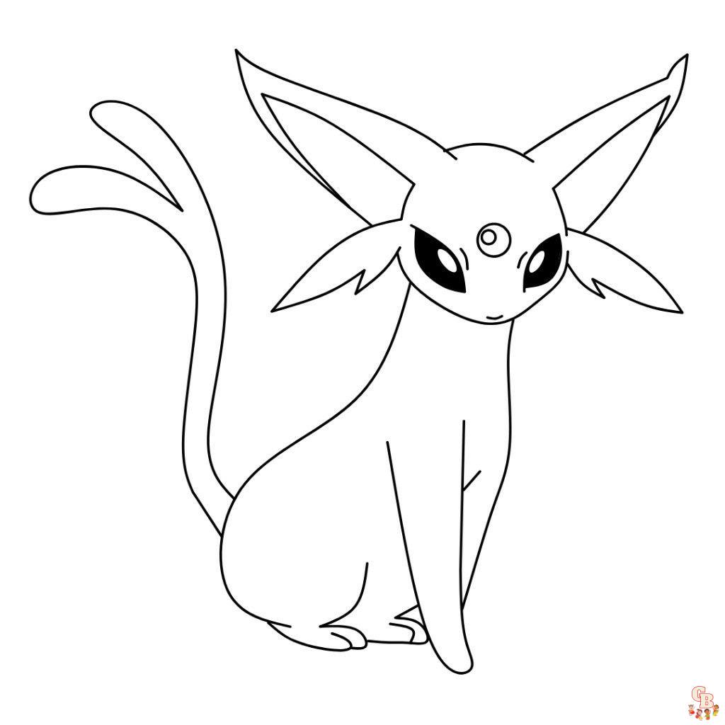 Espeon coloring pages utskrivbar gratis og enkel fargeleggingsmoro