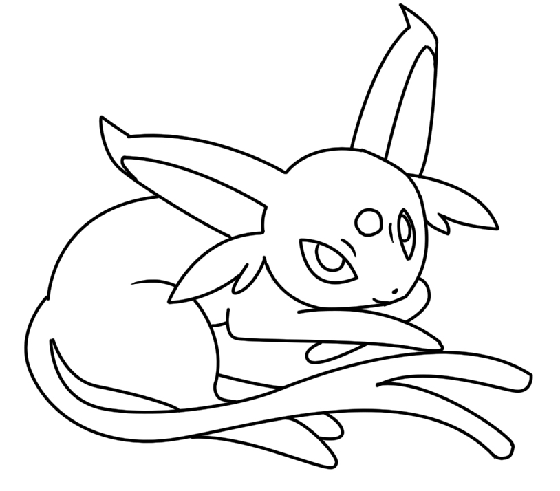 Espeon coloring page by bellatrixie