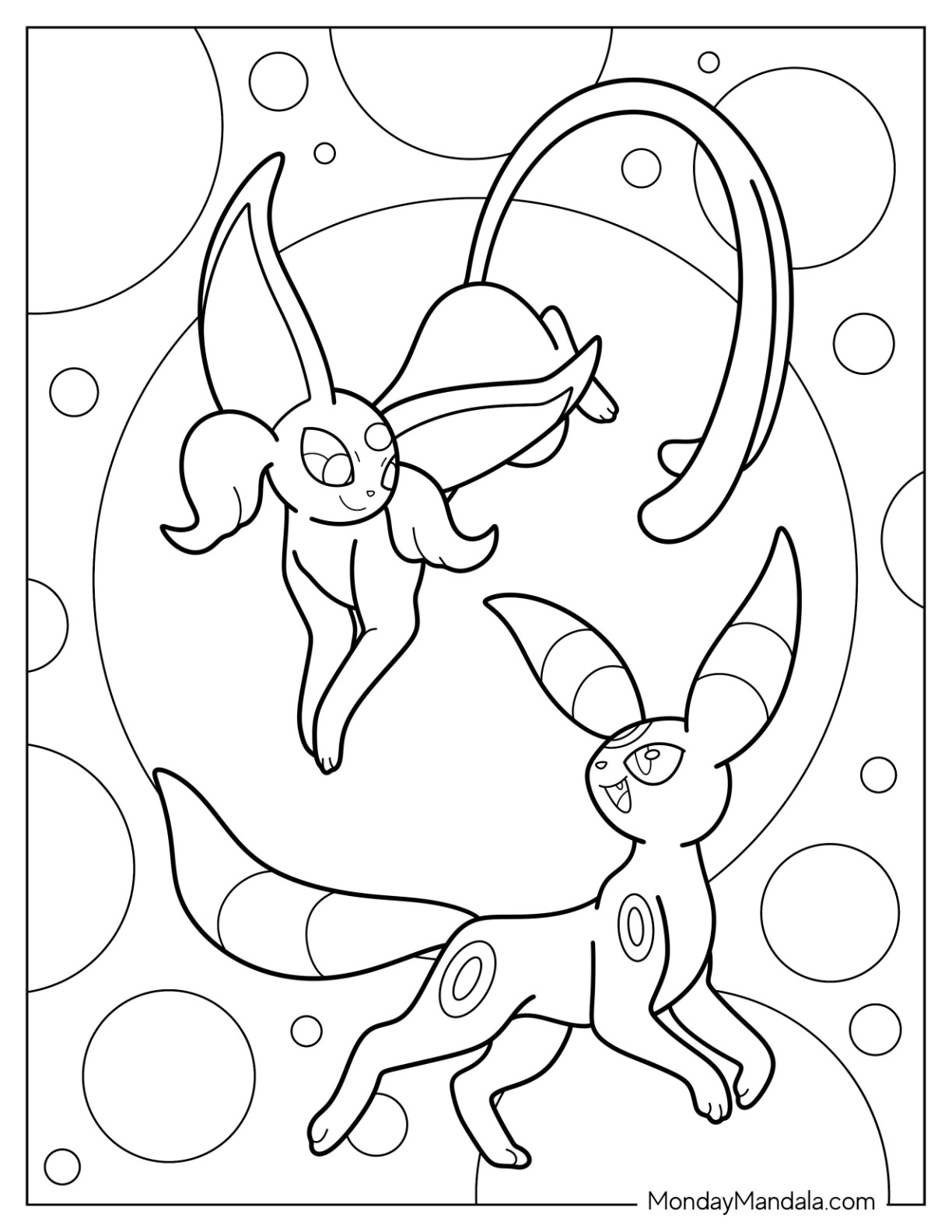 Umbreon coloring pages free pdf printables