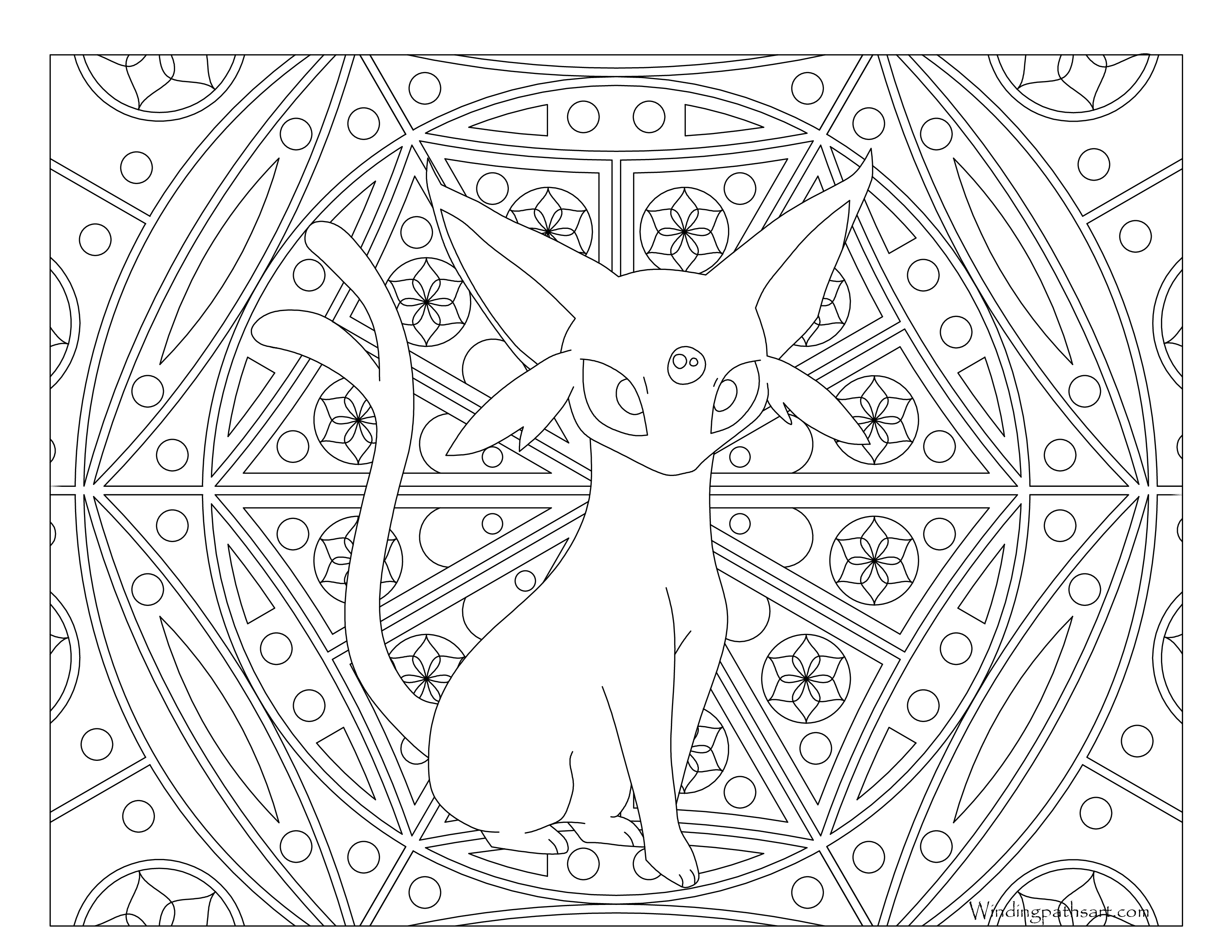 Espeon pokemon coloring page