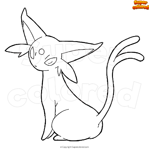 Coloring page pokemon espeon