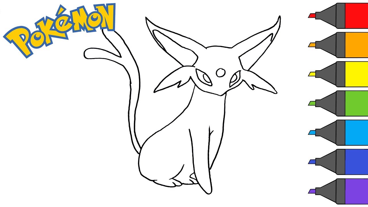 Pokemon espeon how to draw pokemon coloring book artsy kids