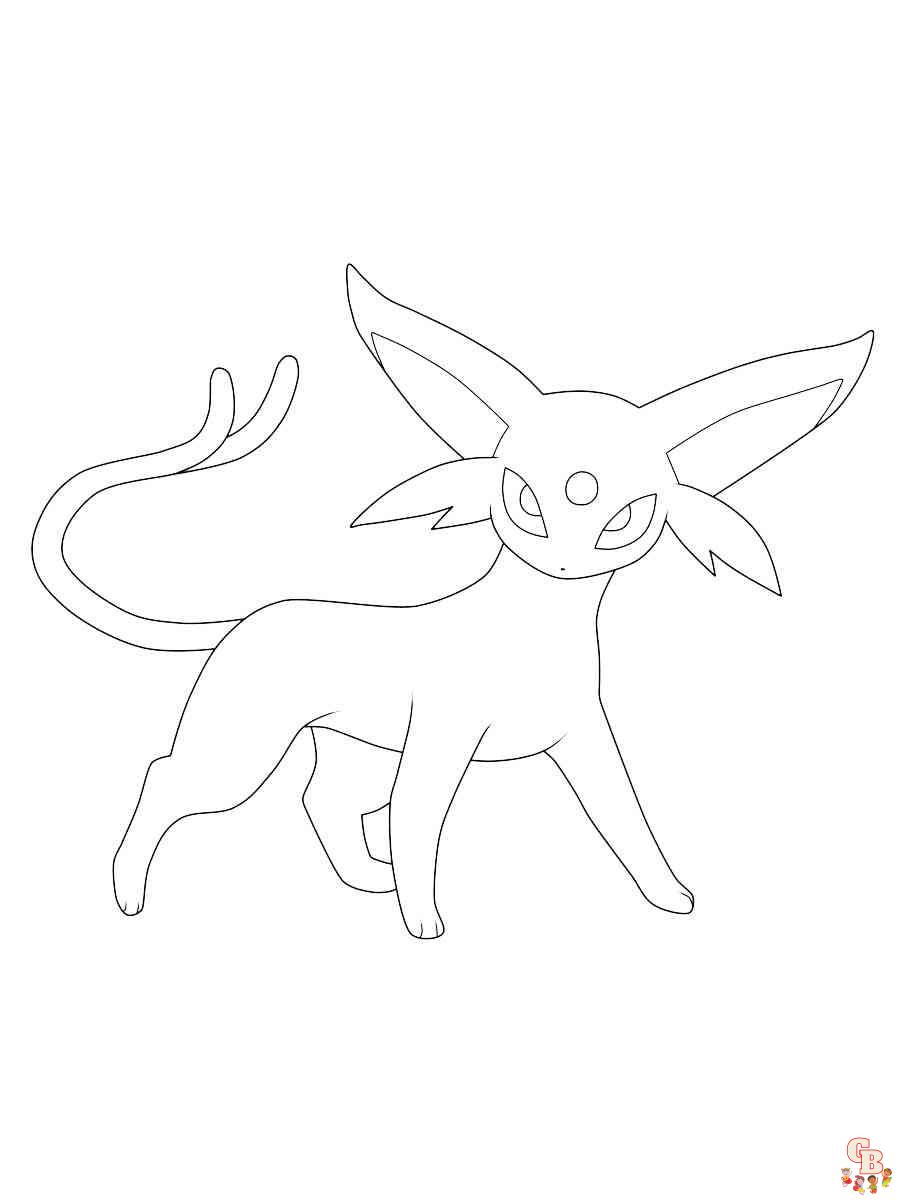 Espeon coloring pages utskrivbar gratis og enkel fargeleggingsmoro