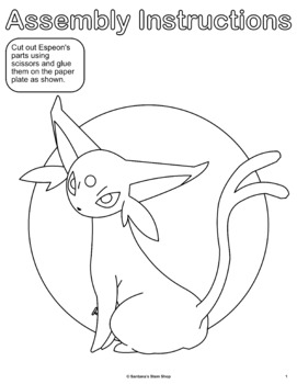 Pokemon arts and crafts activity espeon edition by santanas stem shop