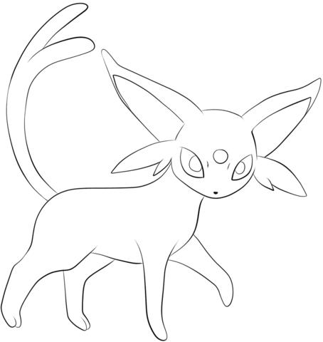 Espeon coloring page free printable coloring pages