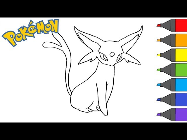 Pokemon espeon how to draw pokemon coloring book artsy kids