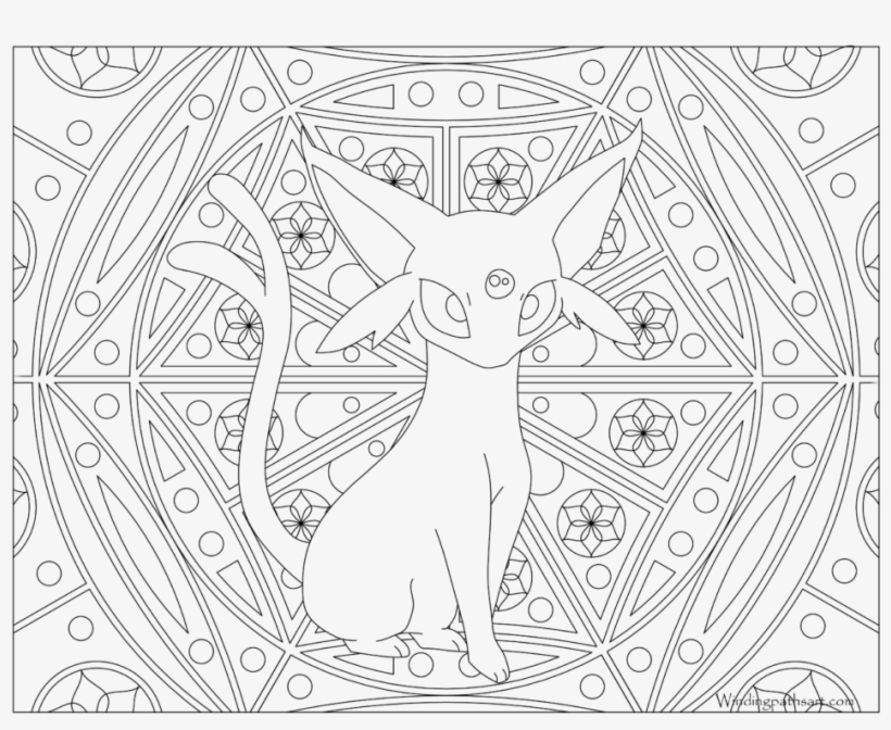 Adult pokemon coloring page espeon