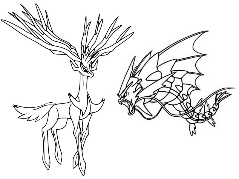 Coloring page pokãmon evolutions episode xerneas mega gyarados