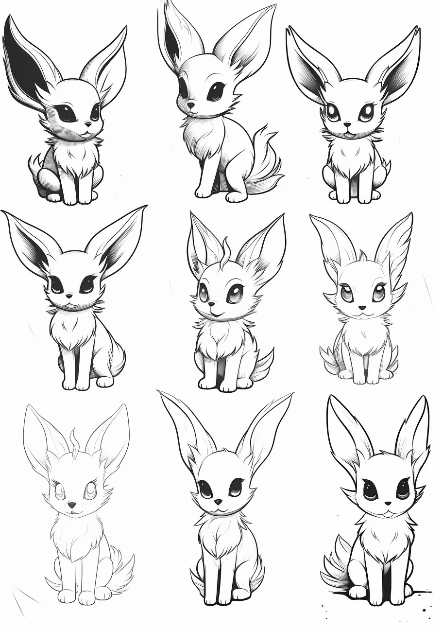 Eevees big adventures pokemon evolution coloring