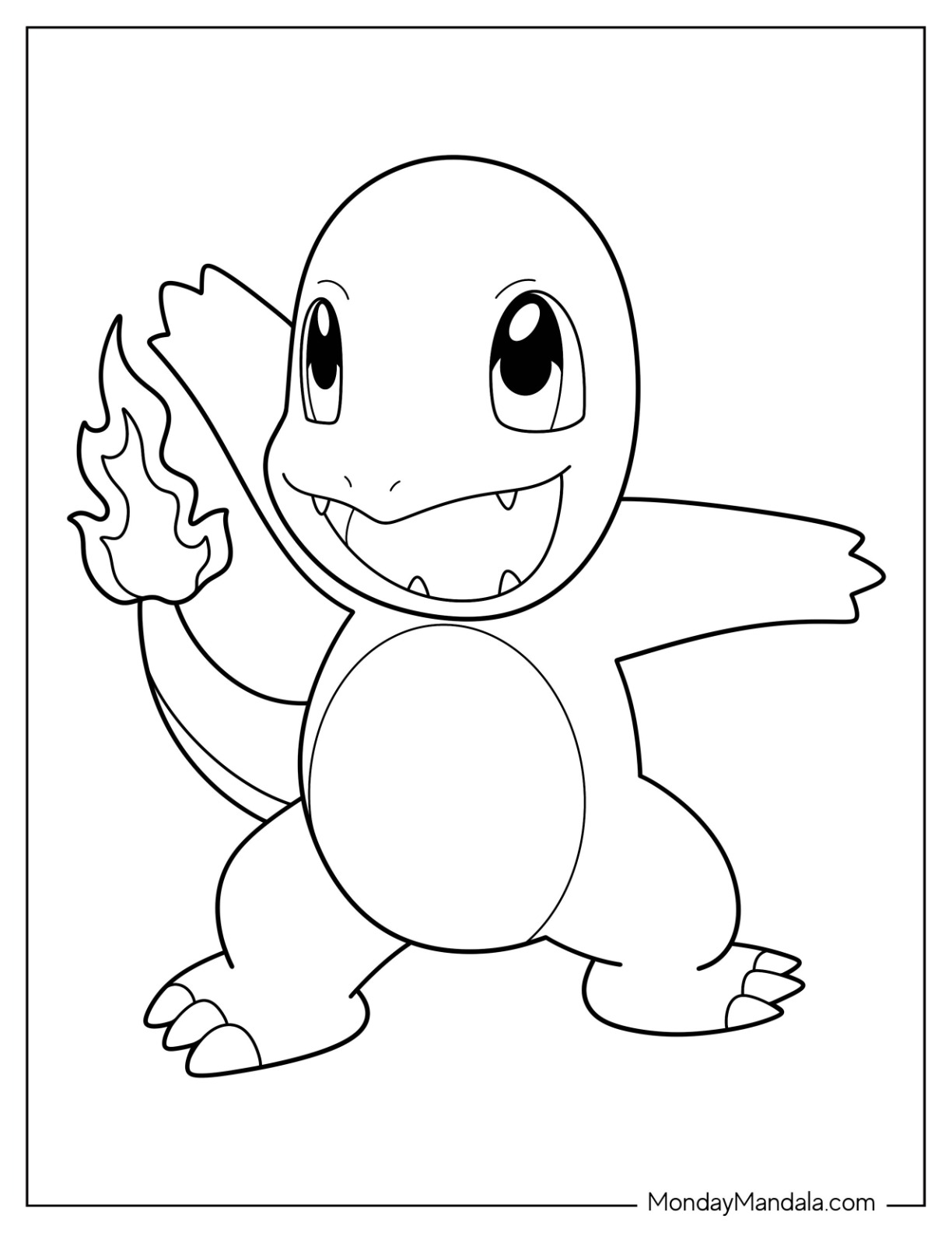 Charmander coloring pages free pdf printables