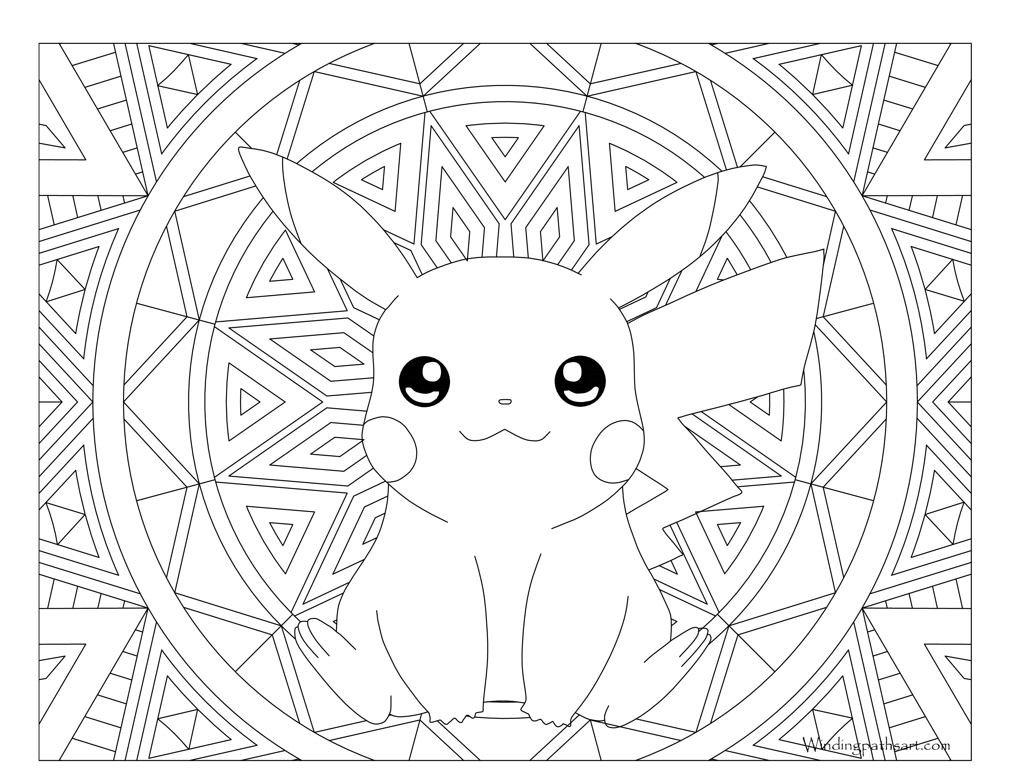 Pikachu pokemon coloring page
