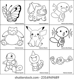 Pokemon coloring pages kids images stock photos d objects vectors