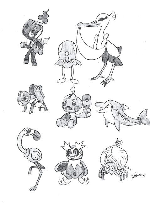 Paldean pokemon sketches by ardomew on