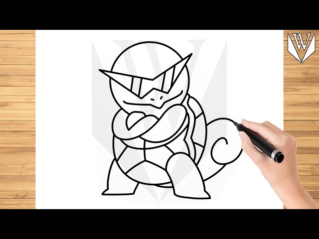 How to draw squirtle pokãmon step by step tutorial free download coloring page