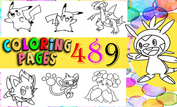 Give you pokemon coloring pages book for children by abahloussbrahim