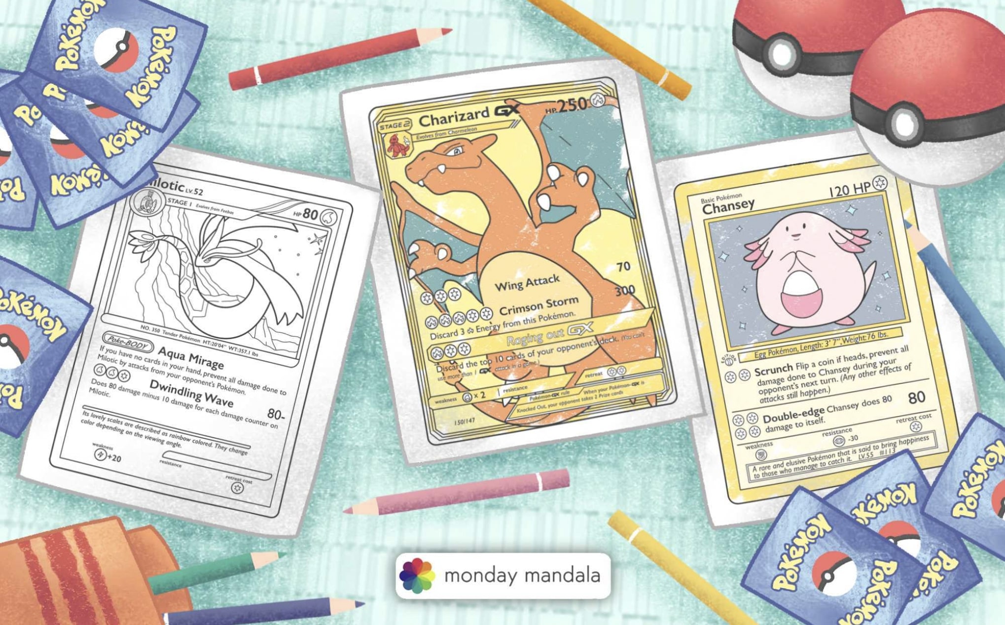 Pokemon card coloring pages free pdf printables